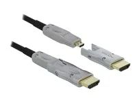 HDMI kabel - 19 pin micro HDMI Type D s piny (male) do 19 pin micro HDMI Type D s piny (male) - 10 m - černá - podporuje 4K, Active Optical Cable (AOC)