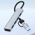 MEGATECH, 4x USB (2,3) Hub, USB-C/USB-A