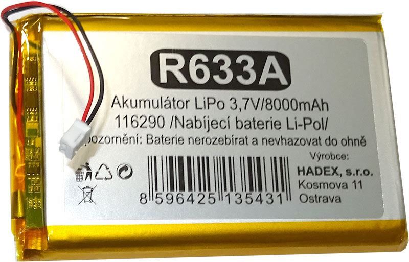 Nabíjecí baterie Li-Pol 3,7V/8000mAh 116290 Hadex
