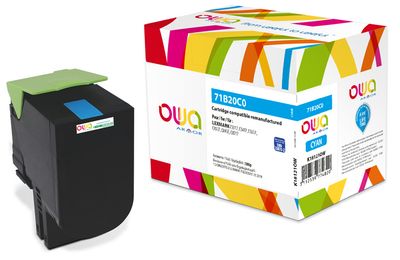 OWA Armor toner kompatibilní s LEXMARK 71B20C0, 2300st, modrá/cyan