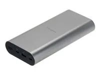 Power banka - přenosný - 100 watt - 25000 mAh - výstupní konektory: 3 - stříbrná