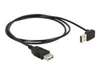 Prodlužovací šňůra USB - USB (F) do USB (M) - USB 2.0 - 1 m - 90° konektor - černá