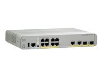 Přepínač - řízený - 8 x 10/100/1000 + 2 x SFP + 2 x 10/100/1000 (uplink) - desktop, Lze montovat do rozvaděče, lze montovat na konzolu DIN, pro připevnění na zeď - repasováno