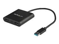USB to Dual HDMI Adapter (USB32HD2) - Kabel adaptéru - kompatibilní s TAA - USB typ A s piny (male) do HDMI se zdířkami (female) - 25 cm - černá - podpora 4K30Hz (3840 x 2160) - pro P/N: HDDVIMM3, HDMM12, HDMM15, HDMM1MP, HDMM2MP, HDMM3, HDMM3MP, HDMM50A, HDMM6, HDPMM50