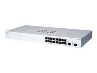 Cisco Business 220 Series CBS220-16T-2G - Prepínac - inteligentní - 16 x 10/100/1000 + 2 x Gigabit SFP (uplink) - Lze montovat do rozvadece - repasováno - pro P/N: CON-SNT-CBSK2201, SP-SNC-CBSK2201