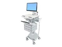 Vozík - otevřená architektura - pro LCD displej / PC vybavení - zdravotní - plast, hliník, pozinkovaná ocel - šedá, bílá, leštěný hliník - velikost obrazovky: až 24" - výstup: AC 230 V - 40 Ah - lithium - kompatibilní s TAA