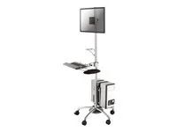Vozík - pro LCD displej / PC vybavení - stříbrná - velikost obrazovky: 10"-27"
