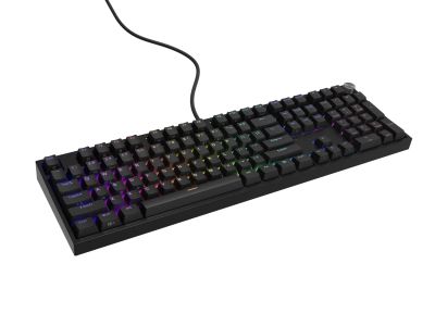 Herní mechanická klávesnice Genesis THOR 404/RGB/Outemu Peach Silent/Drátové USB-A/US layout/Černá