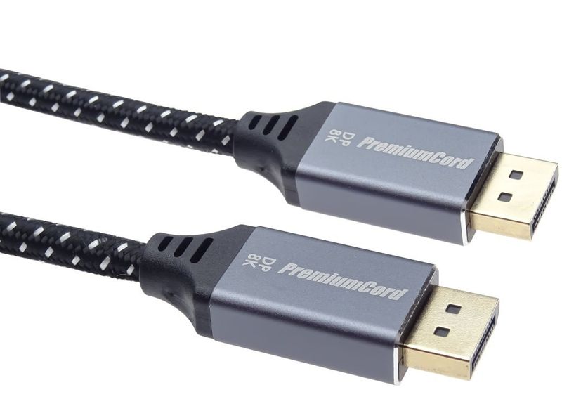 PremiumCord DP 1.4 kabel 8K, kov, zlacený, 5m