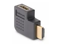 High Speed - HDMI adaptér - HDMI s piny (male) do HDMI se zdířkami (female) pravoúhlý - černá - pasivní, dvousměrný, podpora 4K60Hz