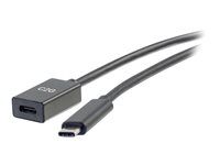 Prodlužovací USB kabel - USB-C (M) do USB-C (F) - USB 3.1 Gen 2 / Thunderbolt 3 - 3 A - 90 cm - lisovaný - černá