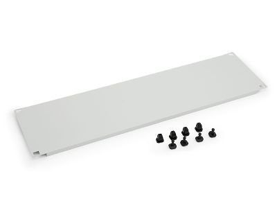 19" záslepka 2U plastový zámek RAL9005 černá