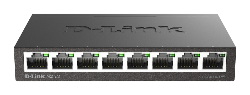 D-Link DGS-108 kovový 8-port 10/100/1000 Switch