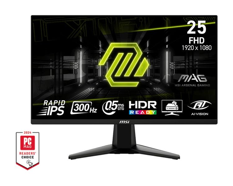 MSI MAG/255XF/24,5''/IPS/FHD/300Hz/0,5ms/Čierna/3R