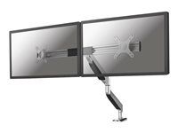Montážní sada - plný pohyb - pro 2 LCD displeje - stříbrná - velikost obrazovky: 10"-27" - upevnění svorkou, průchodka, upevnitelné na stůl