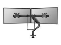 Montážní sada (alarm monitoru, montážní základna svorky, úchyt průchodky) - plný pohyb - pro 2 LCD displeje - hliník - černá - velikost obrazovky: 17"-32" - upevnitelné na stůl
