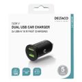 DELTACO USB-CAR128, Autonabíječka 2x USB 2.0, čí