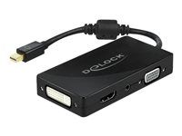 Video adaptér - Mini DisplayPort s piny (male) do HD-15 (VGA), mini-phone stereo 3.5 mm, DVI-I, HDMI, Micro USB typ B se zdířkami (female) - 15 cm - černá - pasivní konvertor