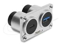Delock - Zacvakávací modul - 5 + 10 Gbps, PD 100 W - USB typu C, USB - stríbrná