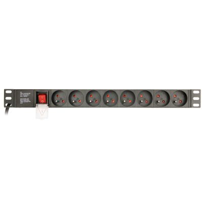 GEMBIRD Prodlužovačka 8x FR/IEC C14, 10A, 3m