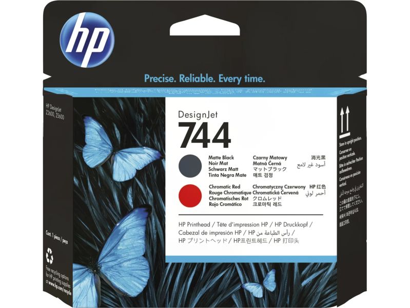 HP 744 Tisková hlava, černá a červená, F9J88A
