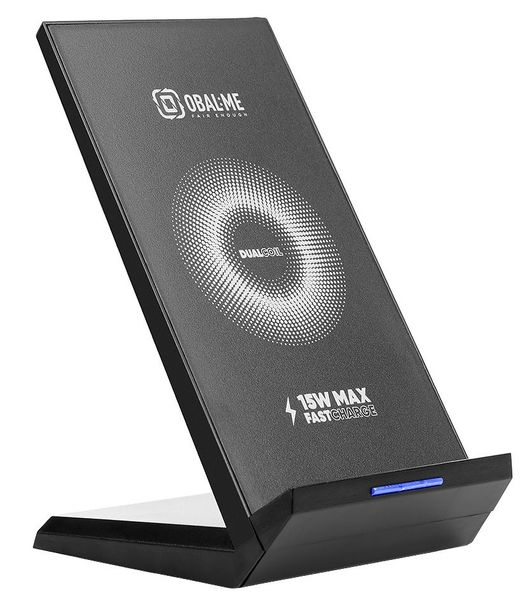 OBAL:ME StandCharger Bezdrátový Nabíjecí Stojánek na Stůl 15W Black