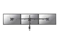 Montážní sada - plný pohyb - pro 3 LCD displeje - ocel - černá - velikost obrazovky: 10"-27" - upevnění svorkou, průchodka, upevnitelné na stůl