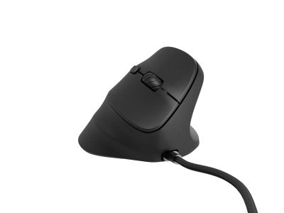 Vertikální myš Natec CRAKE 2 PRO/Vertikální/Optická/Pro praváky/12 400 DPI/Drátové USB-A/Černá