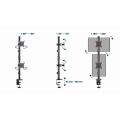 GEMBIRD MA-D2-02, Držák na 2 monitory, 17"-32"