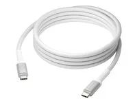 USB kabel - USB-C (M) do USB-C (M) - 2 m - braided, až 100W nabíjecí výkon - bílá
