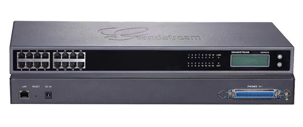 Grandstream GXW4216 V2, VoIP, SIP, 16x FXS, 1x Gbit LAN, grafický displej, RJ21, rack