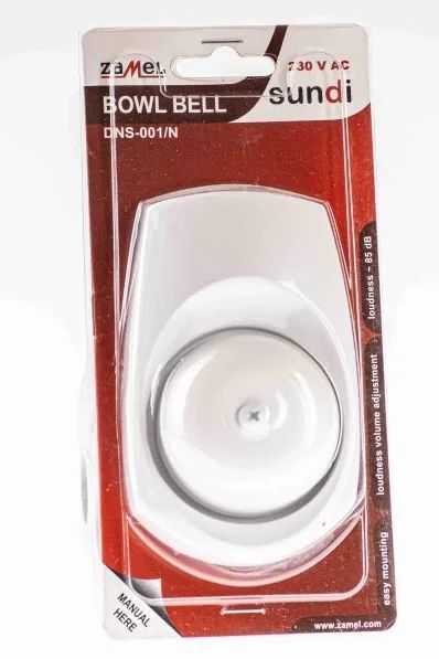 Zvonek 230V domovní bílý Bowl bell DNS-001/N