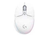 Myš - malé ruce - 6 tlačítka - bezdrátový - Bluetooth - přijímač USB Logitech LIGHTSPEED - bílá
