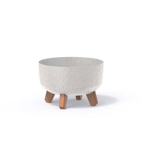 Květináč GRACIA LOW ECO WOOD bílý 23,5cm