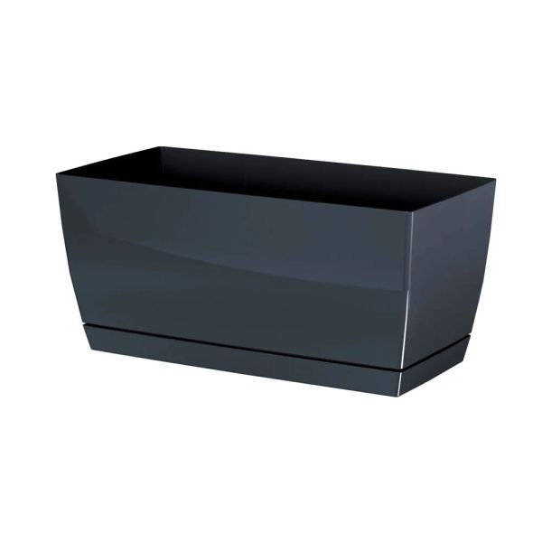 Květináč s miskou COUBI CASE P grafit 24 cm