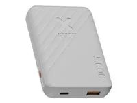 Power banka - 5000 mAh - 12 watt - Fast Charge - 2 výstupní konektory (USB-C, USB) - ledová, bílá