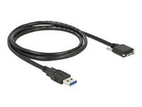 Kabel USB - Micro-USB typu B (M) do USB typ A (M) - USB 3.0 - 1 m - křídlové šrouby - černá