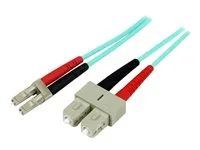 10 Gb Aqua - Multimode Duplex 50/125 - LSZH - LC/SC - OM3 - LC to SC Fiber Patch Cable (A50FBLCSC2) - Patch kabel - multirežim LC (M) do SC několik režimů (M) - 2 m - 2 m - optické vlákno - duplex - 50 / 125 mikron - vodě - barva