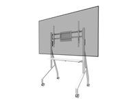 Vozík - pro plochý panel - uzamykatelný - ocel - bílá - velikost obrazovky: 55"-86"