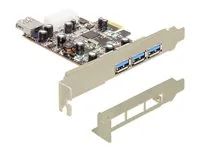 USB adaptér - PCI Express x1 nízký profil - USB, USB 2.0, USB 3.0 - 4 porty