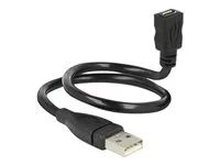 Prodlužovací šňůra USB - Micro USB typ B (F) do USB (M) - USB 2.0 - 35 cm - černá