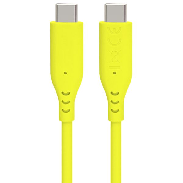 PremiumCord silikonový USB-C 60W, žlutý, 1.5m