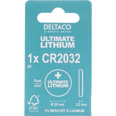 DELTACO Ultimate CR2032, Knoflíkové baterie, 1ks