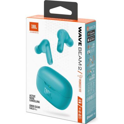 JBL Wave Beam 2, Bluetooth sluchátka, modrá