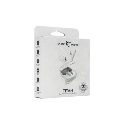 WHITE SHARK TITAN, Bluetooth sluchátka, bílá