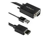 Supports Wide Displays (VGA2HDMM2M) - Kabel adaptéru - USB, HD-15 (VGA) s piny (male) do HDMI s piny (male) - 2 m - černá - aktivní, podpora 1080p, USB napájení + audio