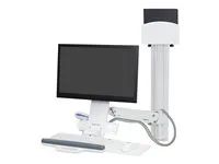 Montážní sada (zásuvka pro klávesnici, nástěnný držák CPU, nastavitelné rameno monitoru) - pro LCD displej / PC vybavení - malý držák CPU - hliník, vysoce kvalitní plast - bílá - velikost obrazovky: až 24"