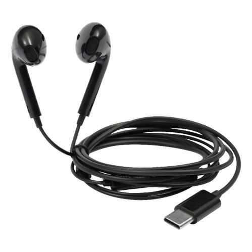 DELTACO HL-W110, USB-C sluchátka do uší, blk