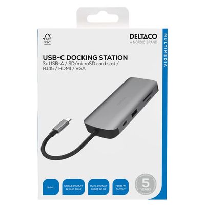 DELTACO USBC-HDMI25, Docking station