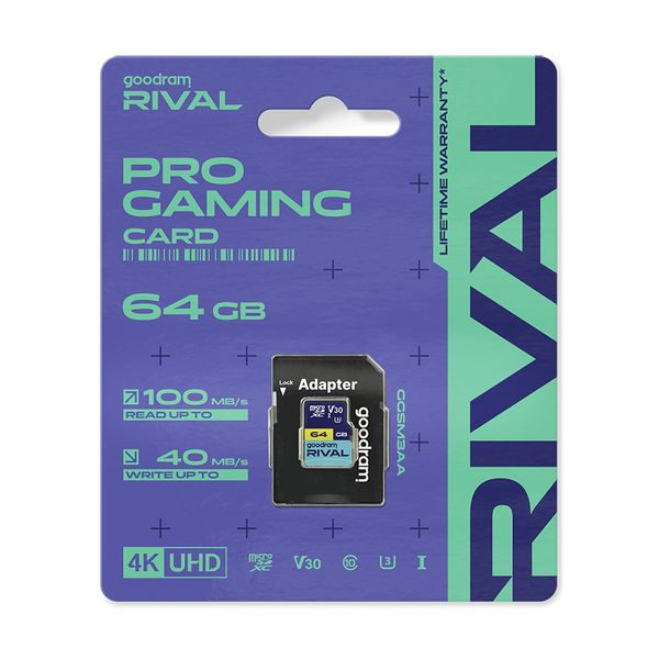 Paměťová karta GOODRAM Rival microSD 64 GB V30 UHS-III s adaptérem